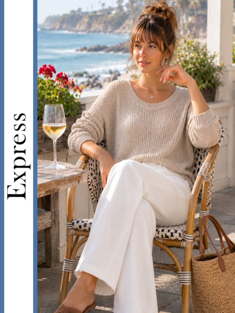 Express | Coastal Chic Keyhole Back Pullover Sweater - Picture 11 of 11